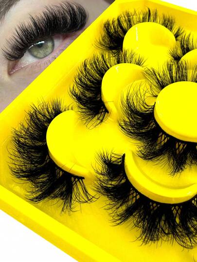 10Pairs 3D Fluffy False Eyelashes For Dramatic Fake Eyelashes Messy False Eyelashes Fluffy Thick Lashes