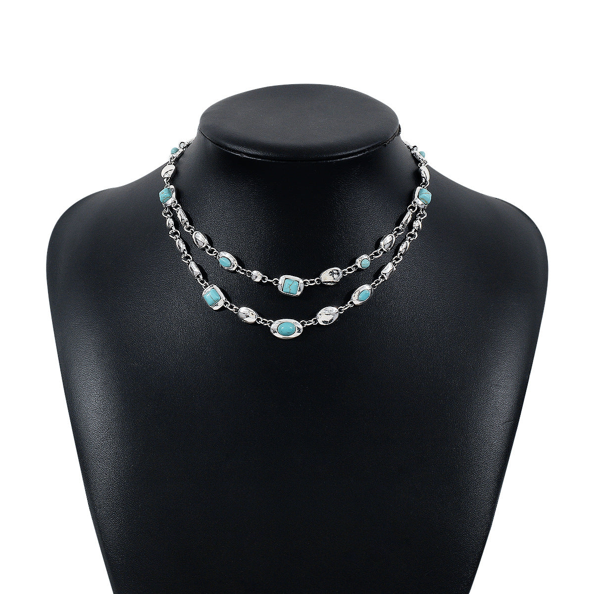 Ethnic Style Diamond Double-Layer Necklace