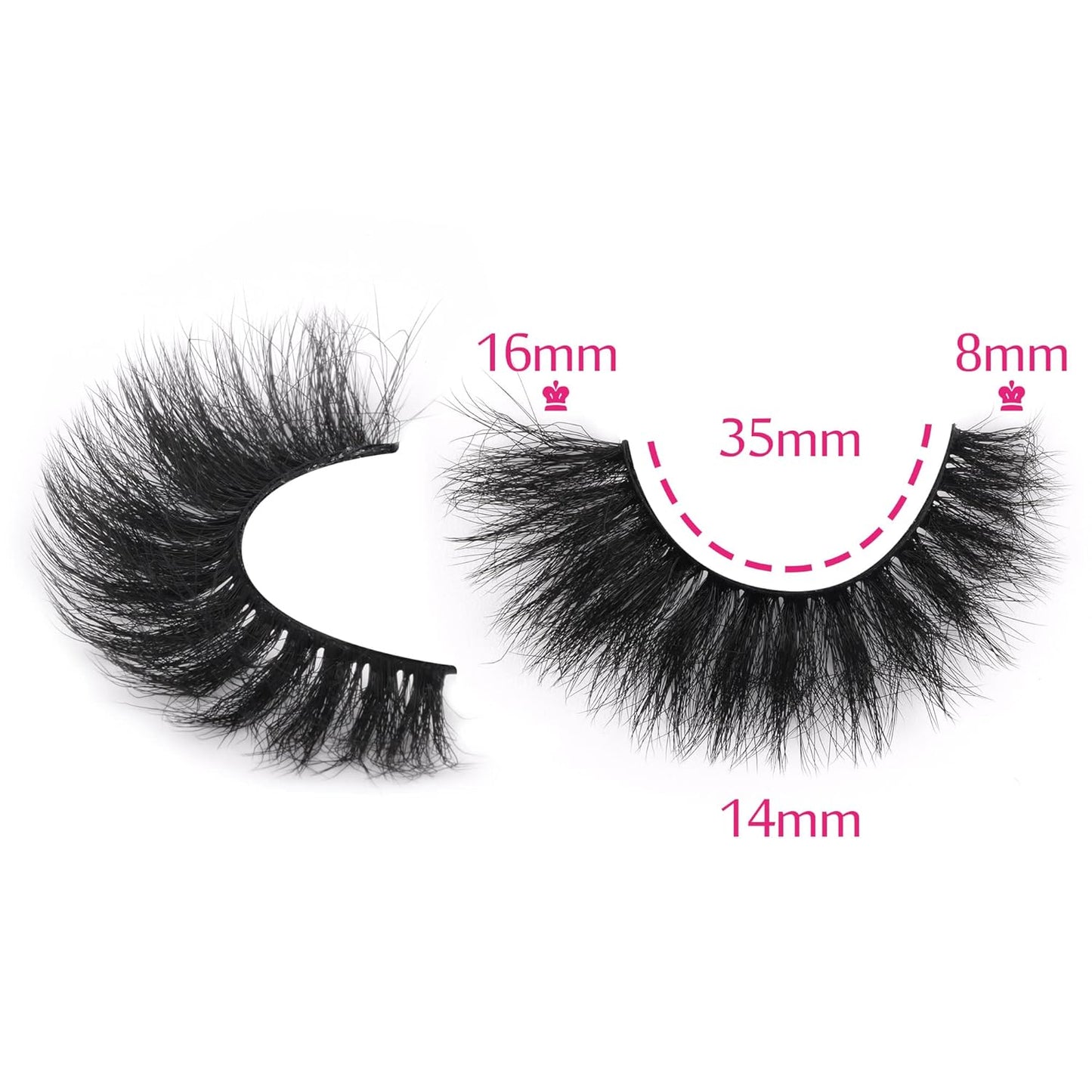 8D Mink Lashes Fluffy Dramatic 7 Pairs
