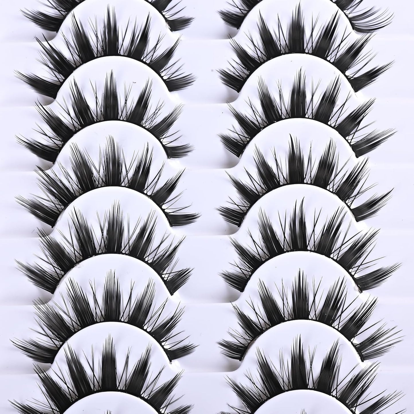 Manga 10 Pairs Wispy Cat Eye Lashes