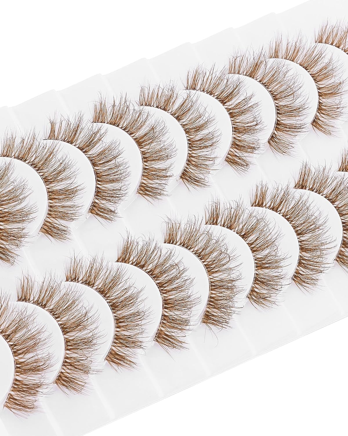 10 Pairs Brown Natural Cluster Lashes