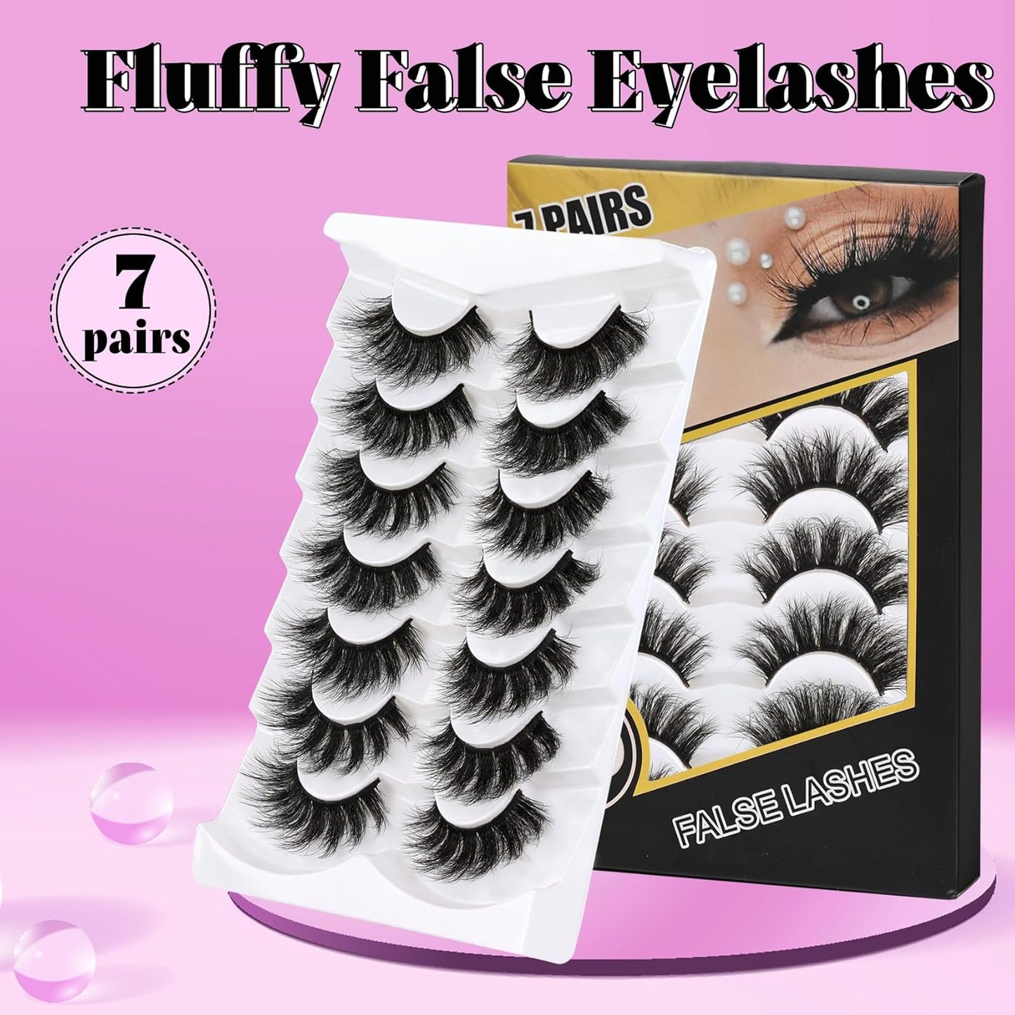7 Pairs Dramatic Fluffy Mink Lashes