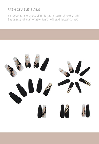 Long Gold Butterfly Press-On Nails /Pre-Made Rhinestone Acrylics / Elegant Press-On Nail Art /Glamourous False Nails for Stylish Look